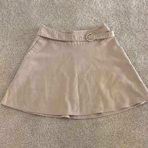 Express Tan Skater Skirt with Belt